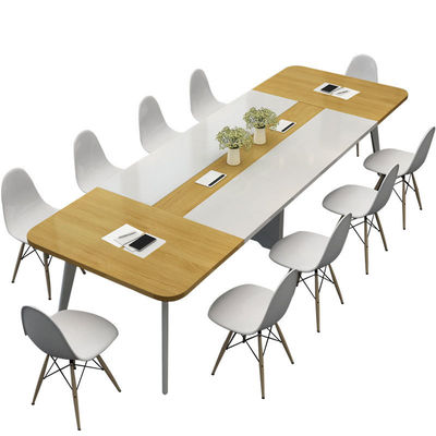 Mesa larga moderna y sencilla de estilo de madera PANEL Mesa de conferencias para estudio de formación de la empresa