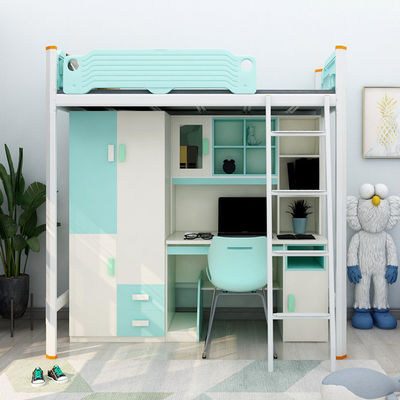 Cama de cama de acero con escaleras de escritorio proporcionada por el cliente y muebles de dormitorio modernos