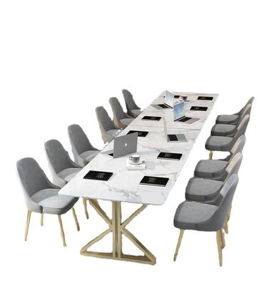 Muebles de oficina de lujo de estilo escandinavo de 2 metros de mármol Mesa de conferencias y escritorio