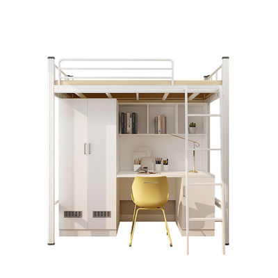 Embalaje de correos Y Escuela moderna Dormitorio Muebles de dormitorio Conjunto Loft Cama de metal con escritorio