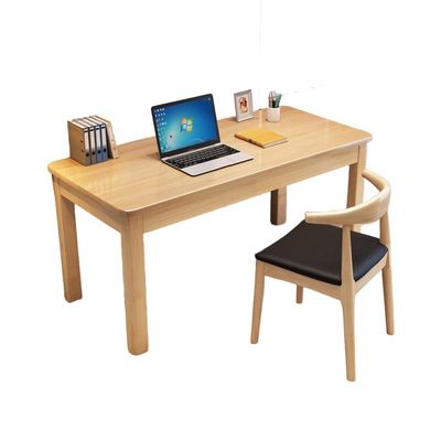 Mesa de oficina de madera sólida simple y combinación de silla de cuerno para estudio en casa moderno