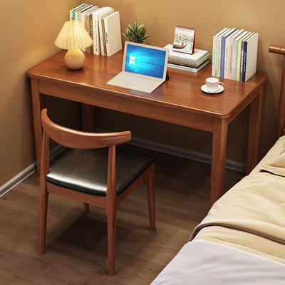 Mesa de oficina de madera sólida simple y combinación de silla de cuerno para estudio en casa moderno