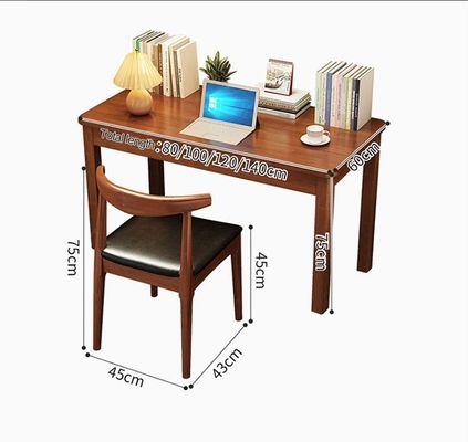 Mesa de oficina de madera sólida simple y combinación de silla de cuerno para estudio en casa moderno
