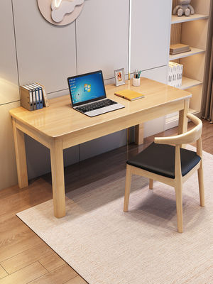 Mesa de oficina de madera sólida simple y combinación de silla de cuerno para estudio en casa moderno