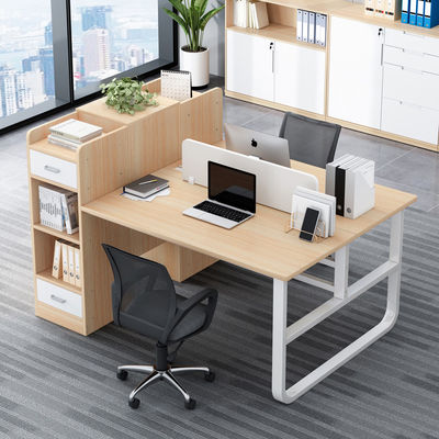 2 asientos Muebles de oficina Personal Mesa Estación de trabajo modular con cajón en estilo moderno