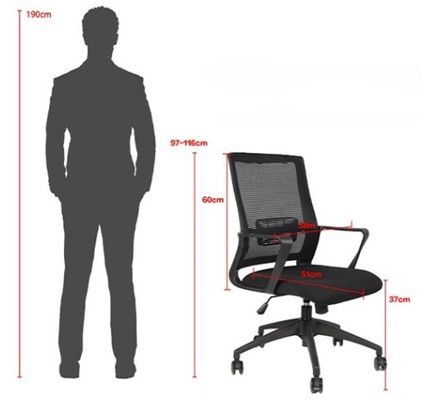 Silla de computadora de elevación de oficina para el hogar Silla giratoria con malla y material de tela transpirables