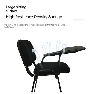 Silla para empleados de oficina silla de formación de tejido azul con pizarra