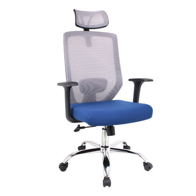Silla de oficina de diseño moderno con función giratoria y cojín azul OEM ODM