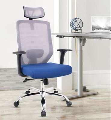 Silla de oficina de diseño moderno con función giratoria y cojín azul OEM ODM