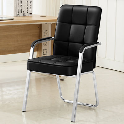 Silla alta de visitantes de cuero sintético de gran tamaño para recepción de oficina y mesa de conferencias