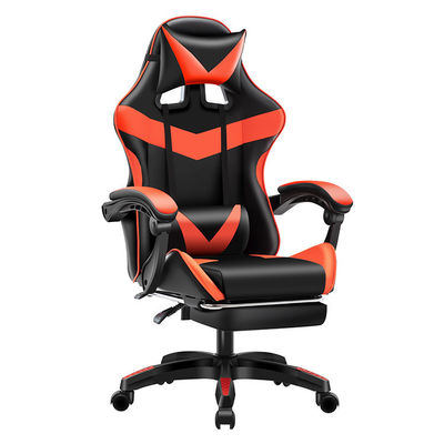 Silla de juegos para adultos con reposacabezas, reposacabezas y soporte lumbar en cuero tecnológico