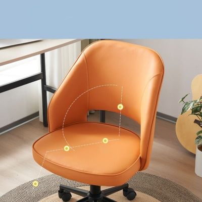 Silla de oficina pequeña para adultos con ruedas y soporte lumbar PU Ciclo posventa de 3 años