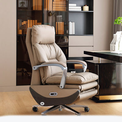 Silla de oficina alta de acero inoxidable con reposabrazos autoadhesivos y función de reclinación