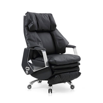 Silla de computadora automática de cuero con respaldo alto silla de oficina reclinable para usuarios grandes y altos