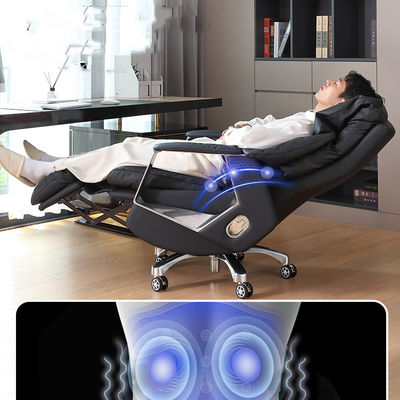 Silla de computadora automática de cuero con respaldo alto silla de oficina reclinable para usuarios grandes y altos