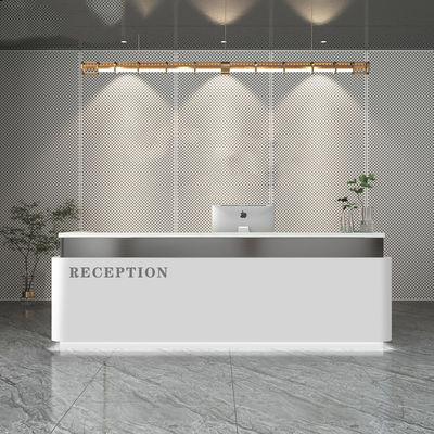 Sencillez Estilo de acero inoxidable Escritorio de caja para salón de belleza Tienda de ropa 10