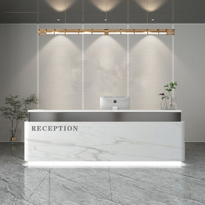 Sencillez Estilo de acero inoxidable Escritorio de caja para salón de belleza Tienda de ropa 10