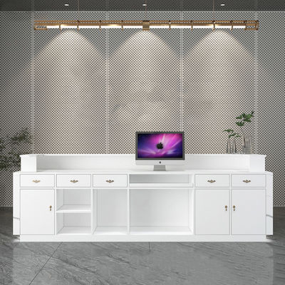 Sencillez Estilo de acero inoxidable Escritorio de caja para salón de belleza Tienda de ropa 10