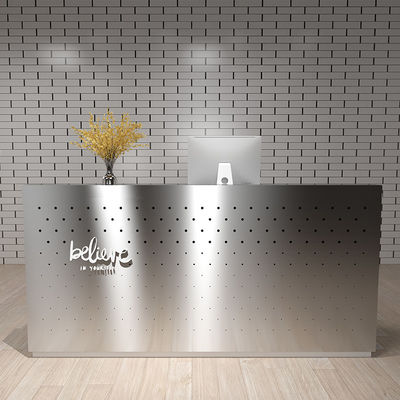 Mesa de recepción OEM con cajones y gabinetes hechos de cartón de melamina MDF/MFC E1