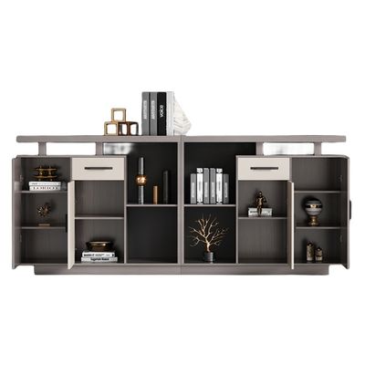 Muebles comerciales gabinete de oficina larga con diseño moderno y panel de madera partición