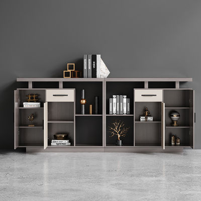 Muebles comerciales gabinete de oficina larga con diseño moderno y panel de madera partición