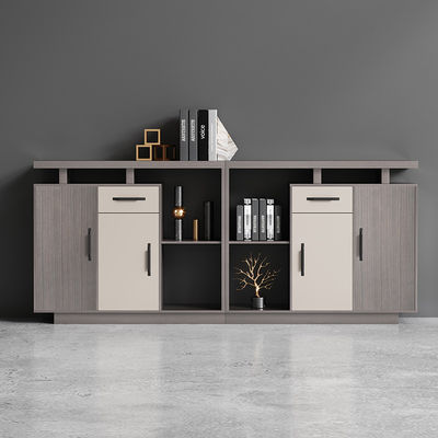 Muebles comerciales gabinete de oficina larga con diseño moderno y panel de madera partición