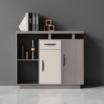 Muebles comerciales gabinete de oficina larga con diseño moderno y panel de madera partición
