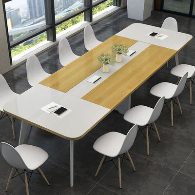 Mesa larga moderna y sencilla de estilo de madera PANEL Mesa de conferencias para estudio de formación de la empresa