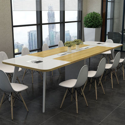Mesa larga moderna y sencilla de estilo de madera PANEL Mesa de conferencias para estudio de formación de la empresa