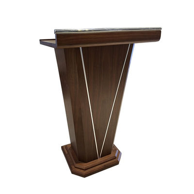 Elegante letrero de madera sólida para el área de conferencias Podium mesa de conferencias simple y moderna