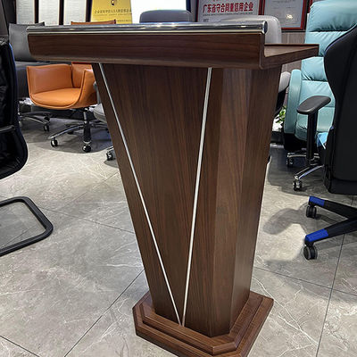 Elegante letrero de madera sólida para el área de conferencias Podium mesa de conferencias simple y moderna