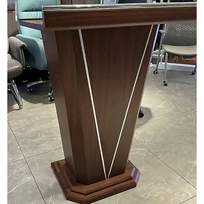 Elegante letrero de madera sólida para el área de conferencias Podium mesa de conferencias simple y moderna