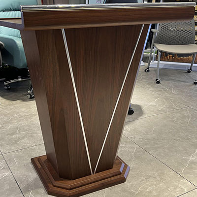 Elegante letrero de madera sólida para el área de conferencias Podium mesa de conferencias simple y moderna