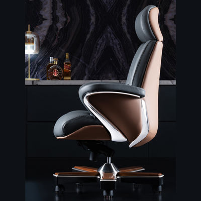 Función de elevación ajustable silla de elevación de lujo ligera italiana de cuero jefe silla de oficina