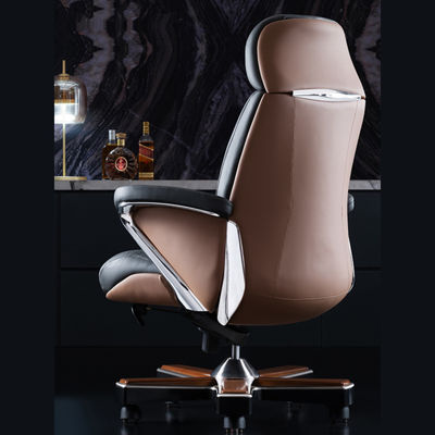 Función de elevación ajustable silla de elevación de lujo ligera italiana de cuero jefe silla de oficina