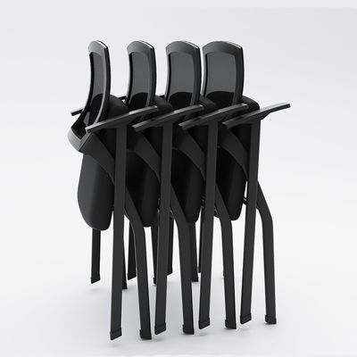 Silla de entrenamiento plegable tapizada de oficina con panel de escritura de malla y brazo de tableta