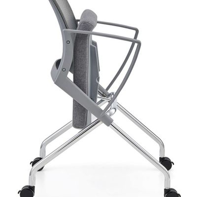 Silla de entrenamiento para estudiantes de escuela de tela de malla de plástico de PP plegable con rueda y sin guía
