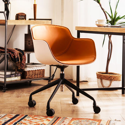 Silla para visitantes de oficina con elevación vertical de altura ajustable y material técnico de cuero