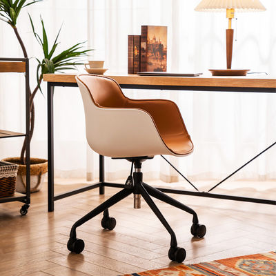 Silla para visitantes de oficina con elevación vertical de altura ajustable y material técnico de cuero