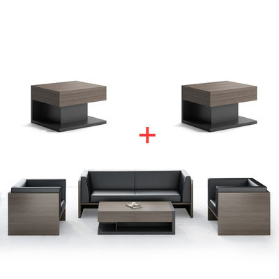 Muebles de oficina de lujo seccionales modernos 1 2 3 asientos Conjunto de cuero de vaca de madera