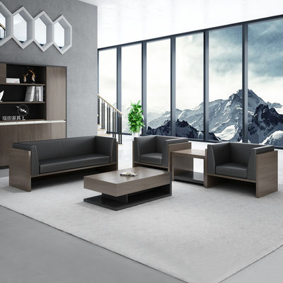 Muebles de oficina de lujo seccionales modernos 1 2 3 asientos Conjunto de cuero de vaca de madera