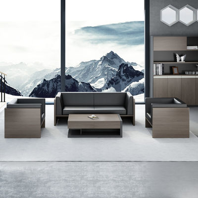 Muebles de oficina de lujo seccionales modernos 1 2 3 asientos Conjunto de cuero de vaca de madera