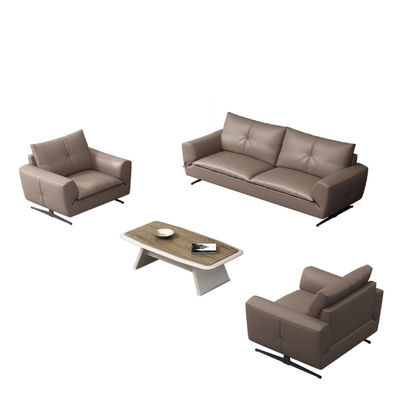 Muebles de oficina Sofá seccional modular de cuero gris