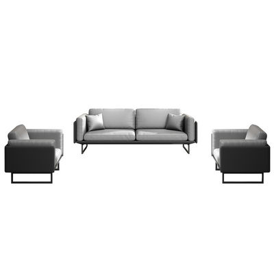 OEM Luxo ligero Sofá de cuero italiano moderno Set de mesa de café para muebles de oficina