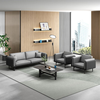 OEM Luxo ligero Sofá de cuero italiano moderno Set de mesa de café para muebles de oficina