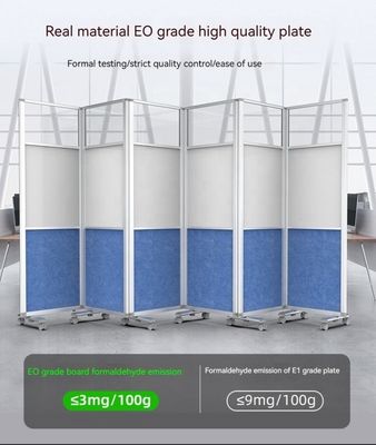 Moderno divisor de oficina portátil en ruedas con pantalla plegable pared divisoria