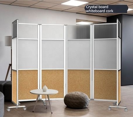 Moderno divisor de oficina portátil en ruedas con pantalla plegable pared divisoria