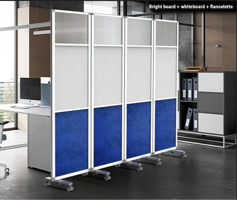 Moderno divisor de oficina portátil en ruedas con pantalla plegable pared divisoria