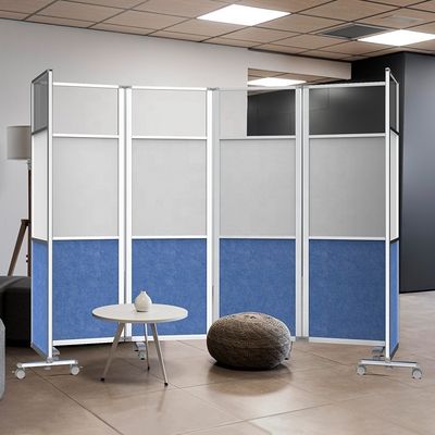 Moderno divisor de oficina portátil en ruedas con pantalla plegable pared divisoria