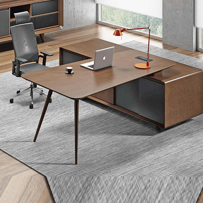 Muebles de oficina de diseño contemporáneo Estación de trabajo en forma de L para gerentes modernos